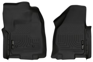 Ford F-250 Super Duty Floor Liners - Front - Husky Liners - WeatherBeater - Black - 2012